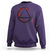 AA Sober Logo Symbol Serenity Recovery Sweatshirt Japanese Brushstroke Circle