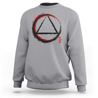 AA Sober Logo Symbol Serenity Recovery Sweatshirt Japanese Brushstroke Circle