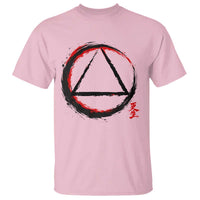 AA Sober Logo Symbol Serenity Recovery T Shirt Japanese Brushstroke Circle