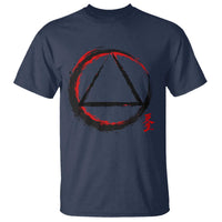 AA Sober Logo Symbol Serenity Recovery T Shirt Japanese Brushstroke Circle
