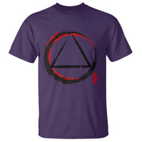 AA Sober Logo Symbol Serenity Recovery T Shirt Japanese Brushstroke Circle