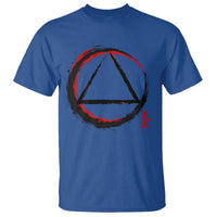 AA Sober Logo Symbol Serenity Recovery T Shirt Japanese Brushstroke Circle