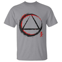 AA Sober Logo Symbol Serenity Recovery T Shirt Japanese Brushstroke Circle