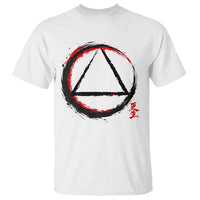 AA Sober Logo Symbol Serenity Recovery T Shirt Japanese Brushstroke Circle