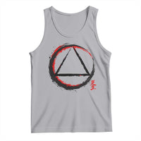 AA Sober Logo Symbol Serenity Recovery Tank Top Japanese Brushstroke Circle