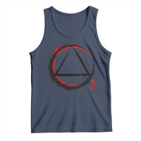 AA Sober Logo Symbol Serenity Recovery Tank Top Japanese Brushstroke Circle
