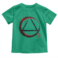 AA Sober Logo Symbol Serenity Recovery Toddler T Shirt Japanese Brushstroke Circle