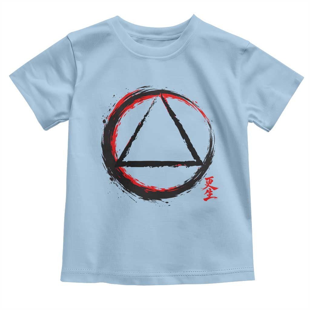 AA Sober Logo Symbol Serenity Recovery Toddler T Shirt Japanese Brushstroke Circle