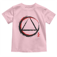 AA Sober Logo Symbol Serenity Recovery Toddler T Shirt Japanese Brushstroke Circle
