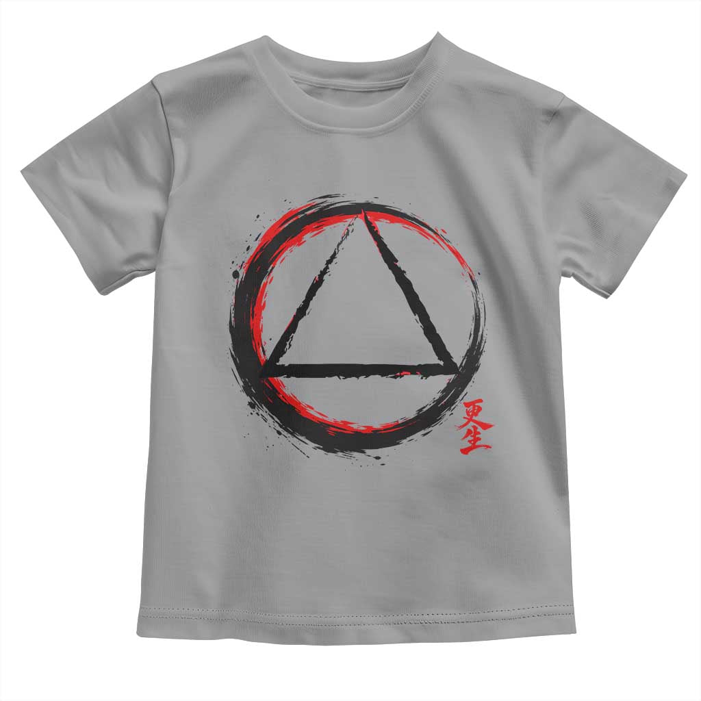 AA Sober Logo Symbol Serenity Recovery Toddler T Shirt Japanese Brushstroke Circle