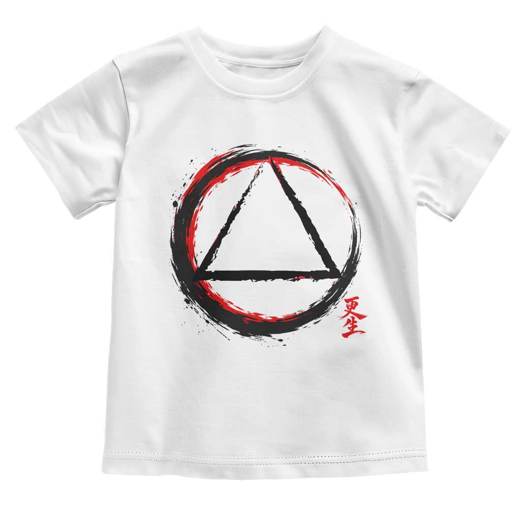 AA Sober Logo Symbol Serenity Recovery Toddler T Shirt Japanese Brushstroke Circle