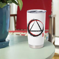 AA Sober Logo Symbol Serenity Recovery Tumbler Cup Japanese Brushstroke Circle