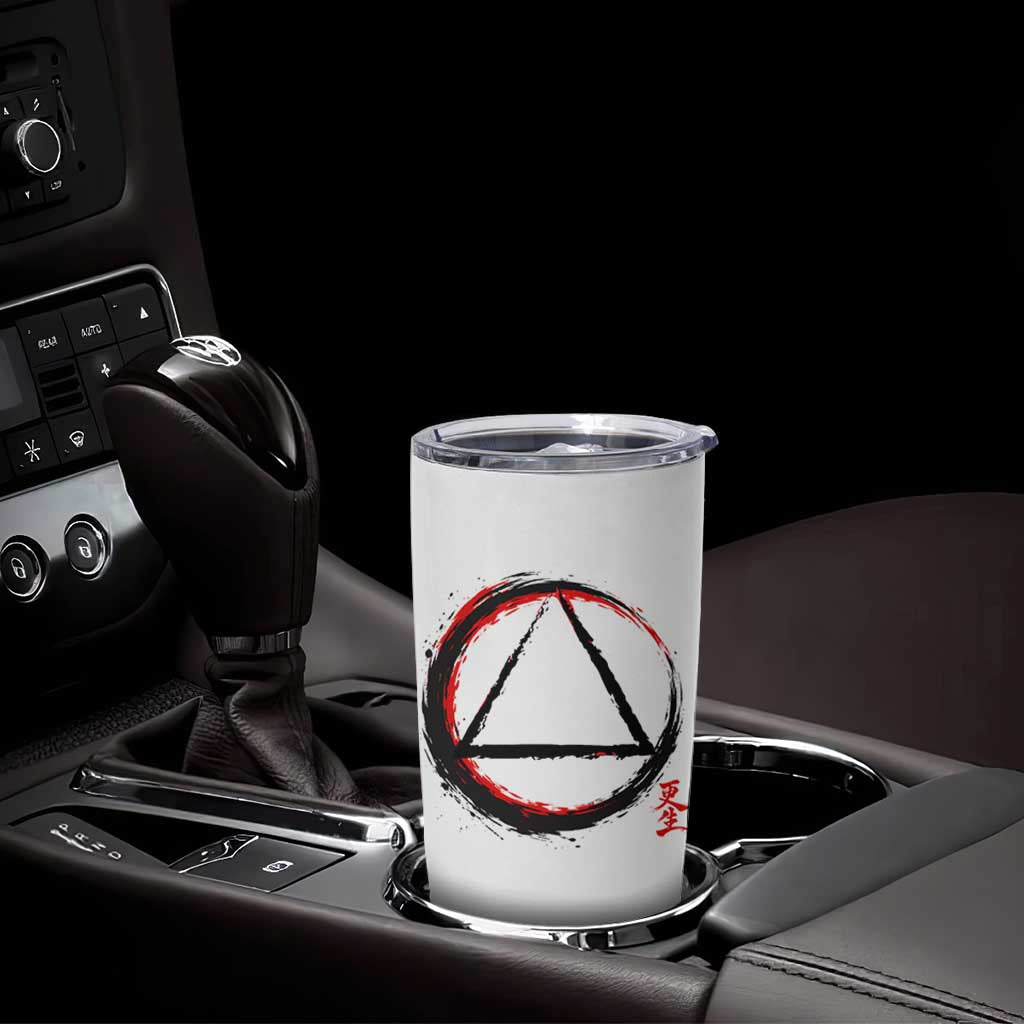AA Sober Logo Symbol Serenity Recovery Tumbler Cup Japanese Brushstroke Circle