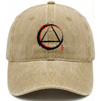 AA Sober Logo Symbol Serenity Recovery Washed Cotton Baseball Cap Japanese Brushstroke Circle