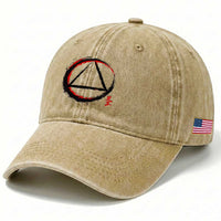 AA Sober Logo Symbol Serenity Recovery Washed Cotton Baseball Cap Japanese Brushstroke Circle