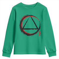 AA Sober Logo Symbol Serenity Recovery Youth Sweatshirt Japanese Brushstroke Circle