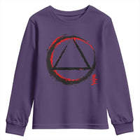 AA Sober Logo Symbol Serenity Recovery Youth Sweatshirt Japanese Brushstroke Circle