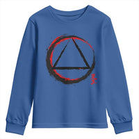 AA Sober Logo Symbol Serenity Recovery Youth Sweatshirt Japanese Brushstroke Circle