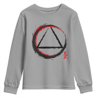 AA Sober Logo Symbol Serenity Recovery Youth Sweatshirt Japanese Brushstroke Circle