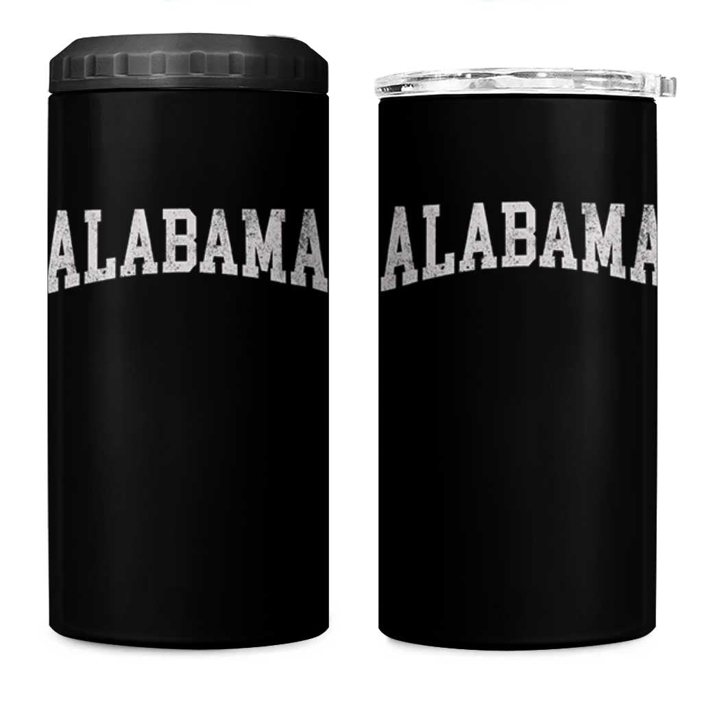 Alabama Fan 4 in 1 Can Cooler Tumbler Vintage Bold Sport State Letters AL Game Day