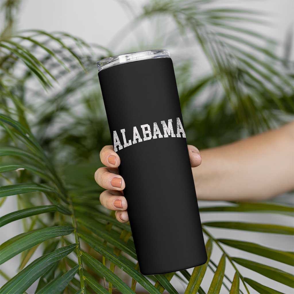 Alabama Fan Skinny Tumbler Vintage Bold Sport State Letters AL Game Day