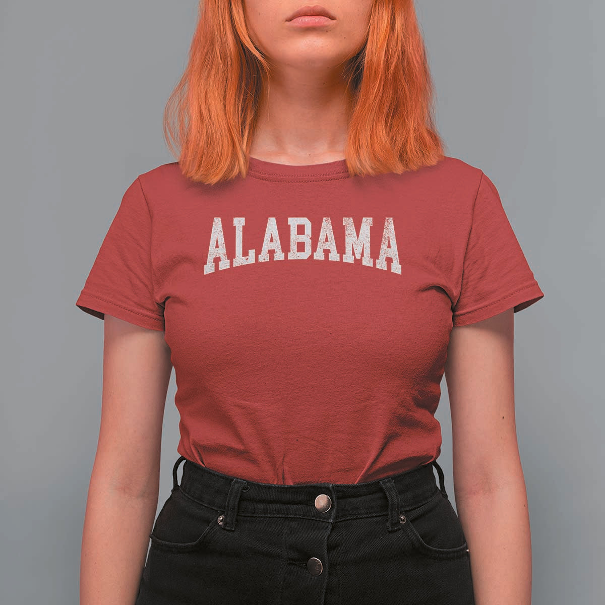 Alabama Fan T Shirt For Women Vintage Bold Sport State Letters AL Game Day