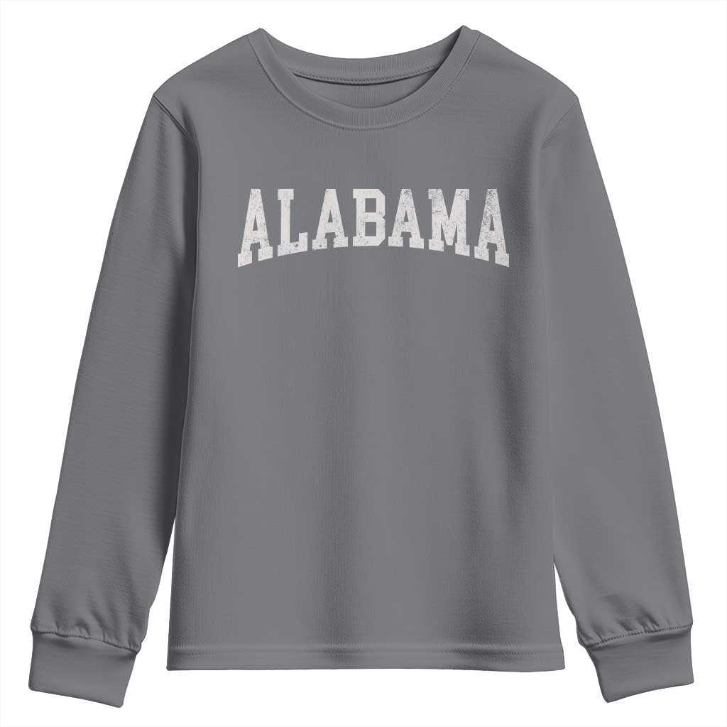 Alabama Fan Youth Sweatshirt Vintage Bold Sport State Letters AL Game Day