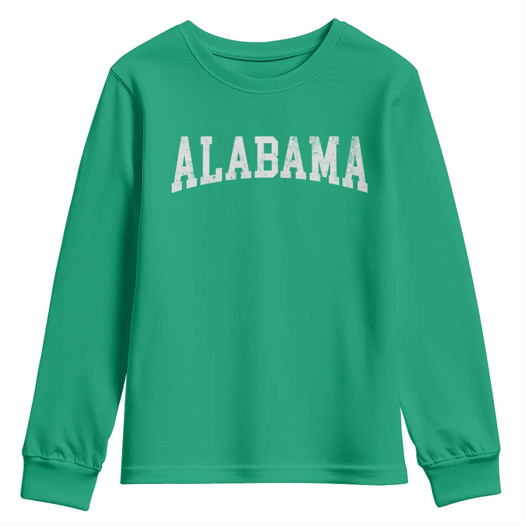 Alabama Fan Youth Sweatshirt Vintage Bold Sport State Letters AL Game Day