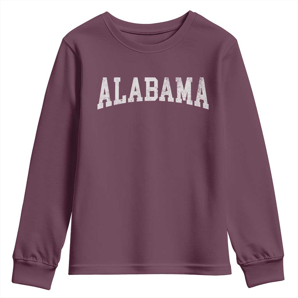 Alabama Fan Youth Sweatshirt Vintage Bold Sport State Letters AL Game Day