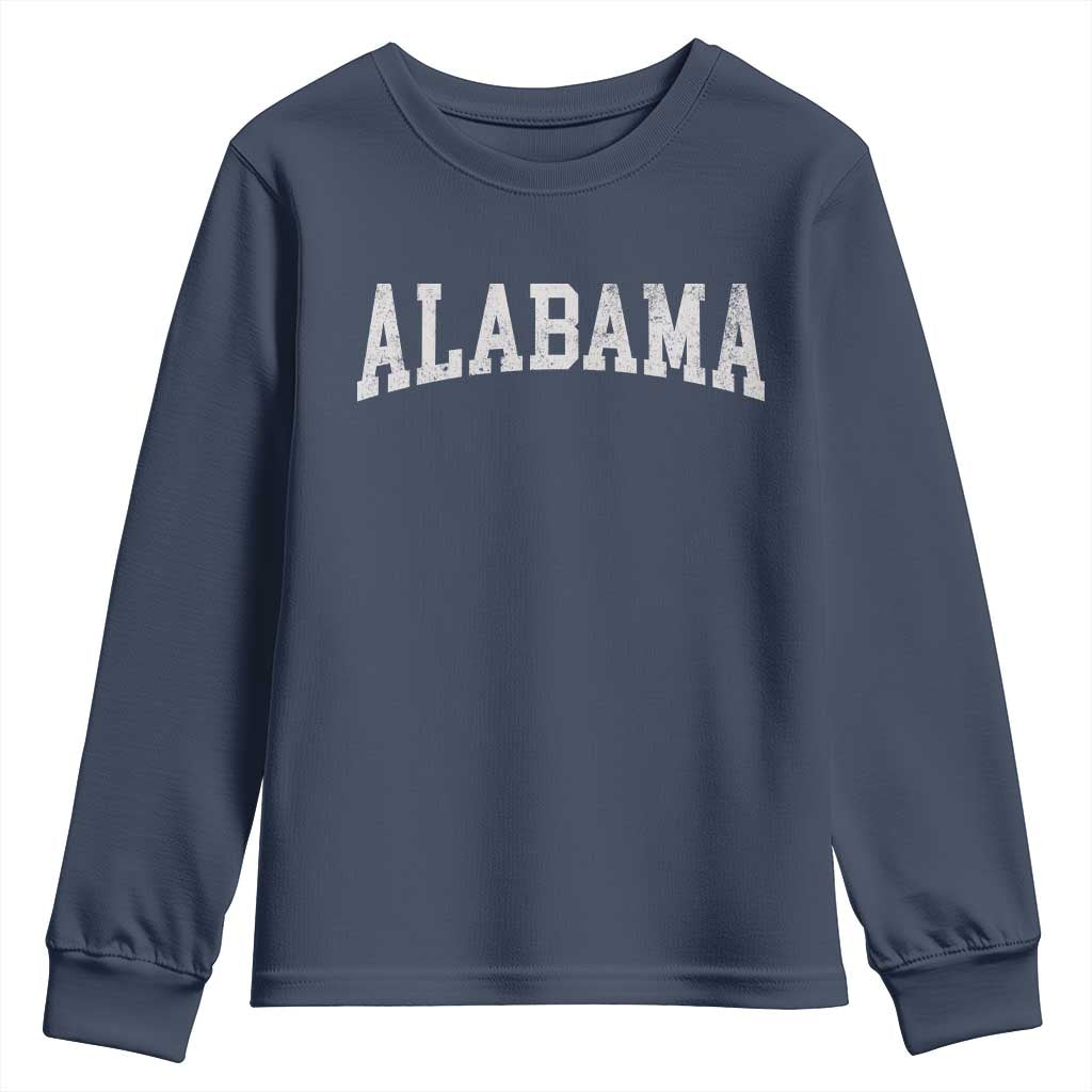 Alabama Fan Youth Sweatshirt Vintage Bold Sport State Letters AL Game Day