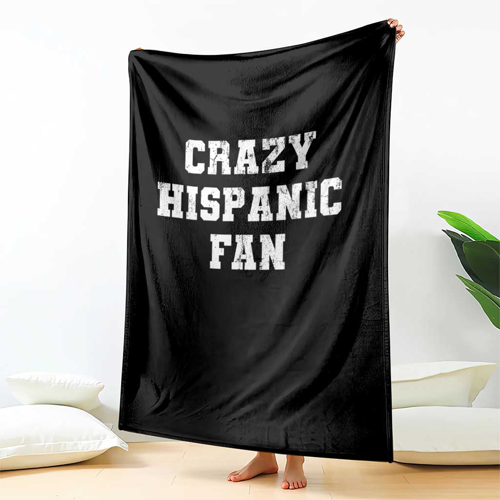 Crazy Hispanic Fan Throw Blanket Funny Basketball Latino Pride