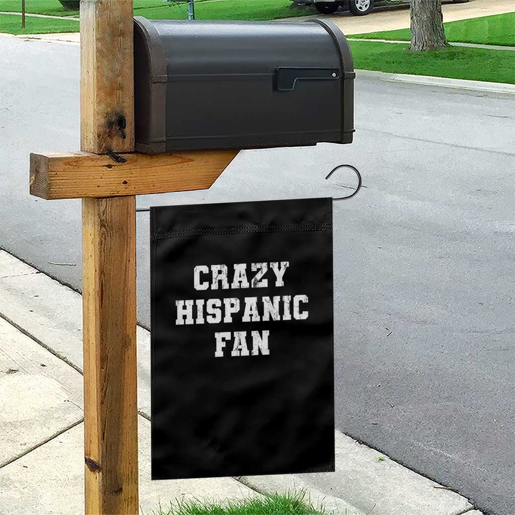 Crazy Hispanic Fan Garden Flag Funny Basketball Latino Pride