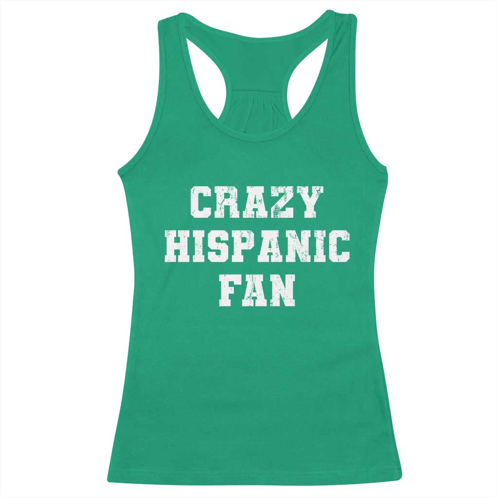 Crazy Hispanic Fan Racerback Tank Top Funny Basketball Latino Pride