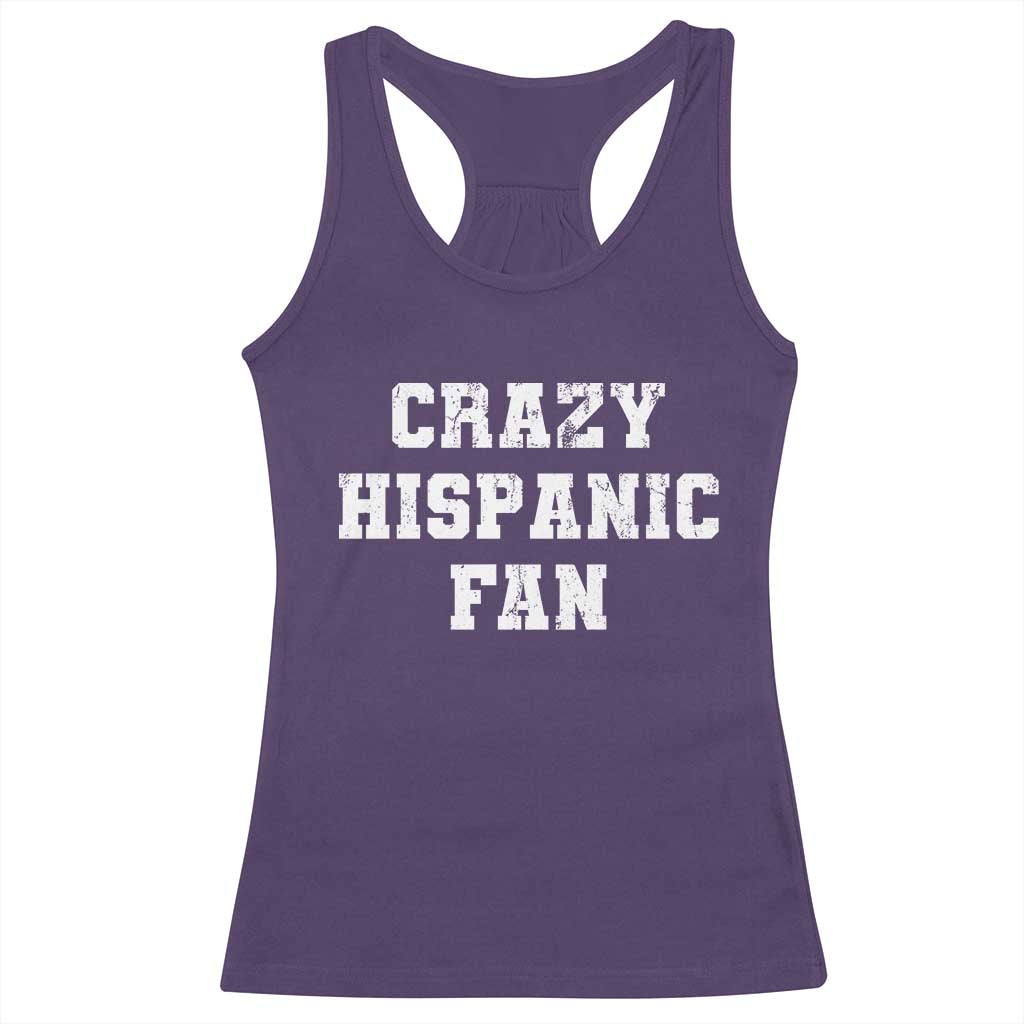 Crazy Hispanic Fan Racerback Tank Top Funny Basketball Latino Pride