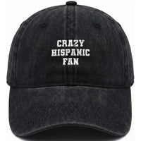 Crazy Hispanic Fan Washed Cotton Baseball Cap Funny Basketball Latino Pride