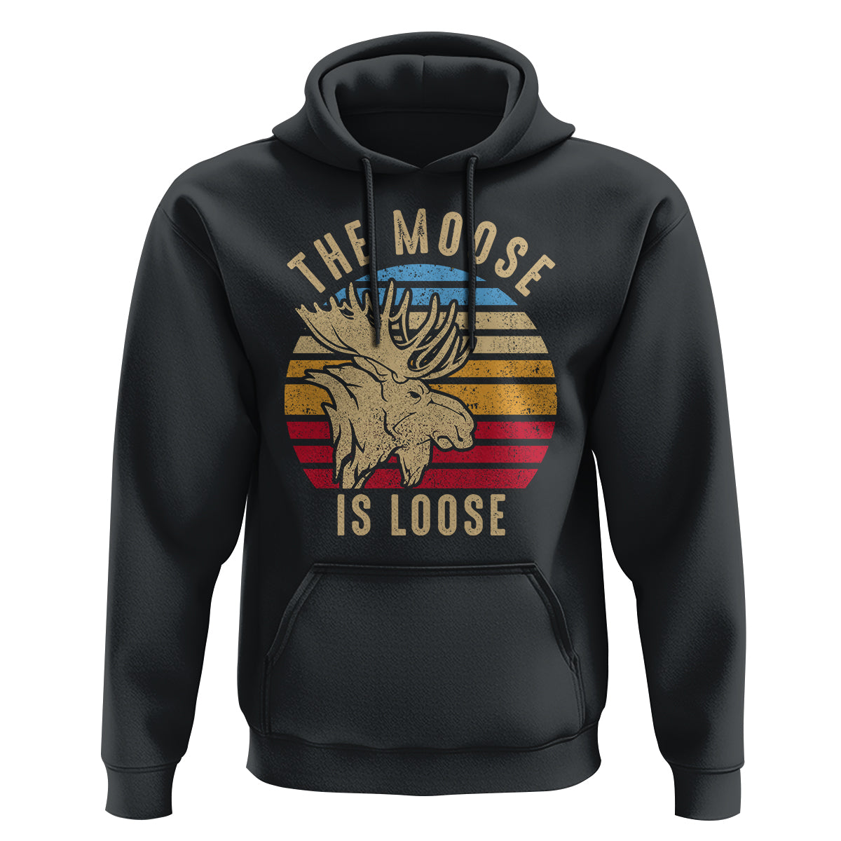 Funny Moose Lover Hoodie The Moose Is Loose Retro Vintage - Wonder Print Shop
