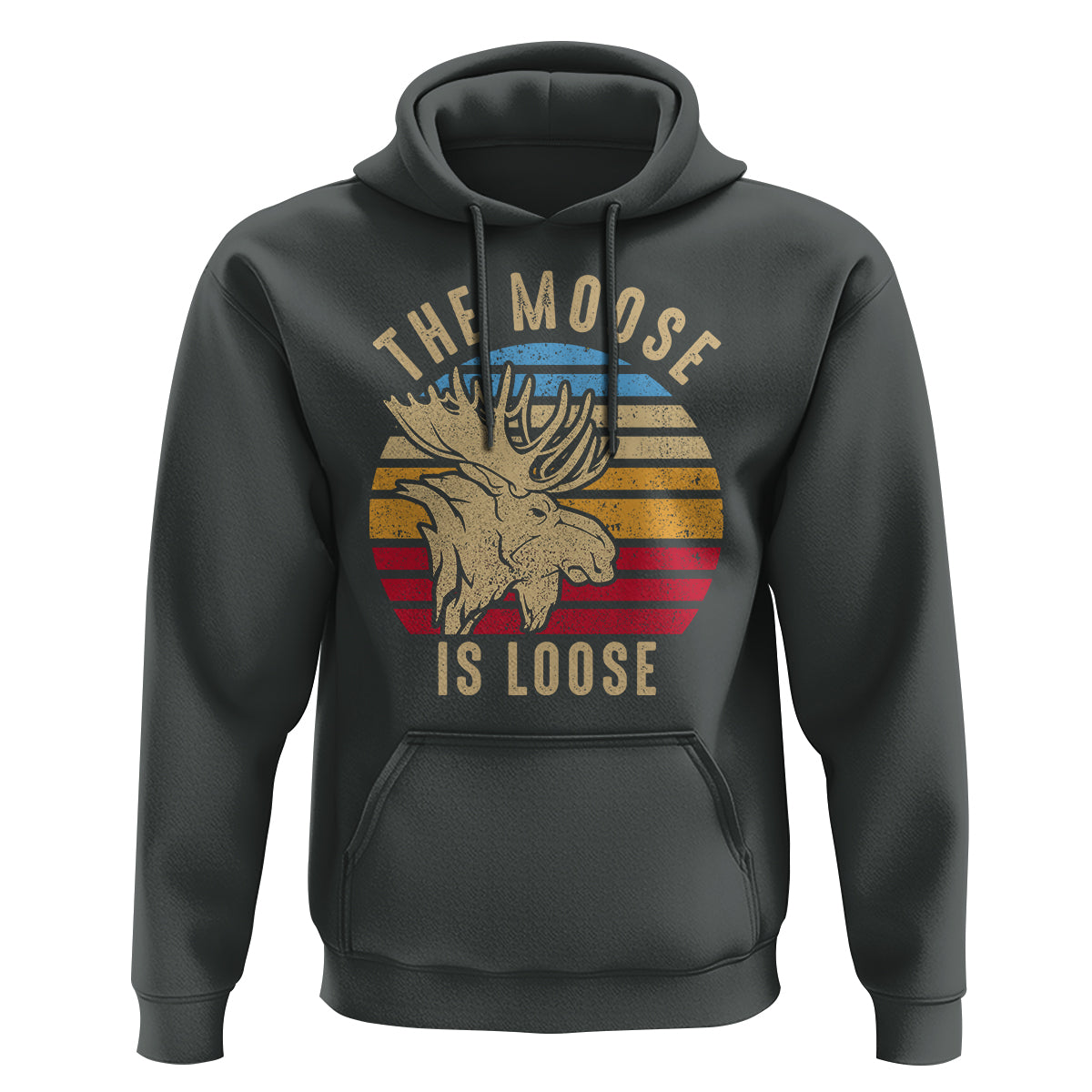 Funny Moose Lover Hoodie The Moose Is Loose Retro Vintage - Wonder Print Shop
