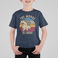 Funny Moose Lover T Shirt For Kid The Moose Is Loose Retro Vintage - Wonder Print Shop