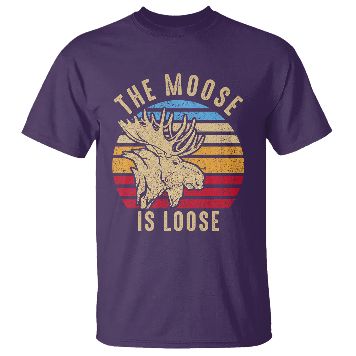 Funny Moose Lover T Shirt The Moose Is Loose Retro Vintage - Wonder Print Shop