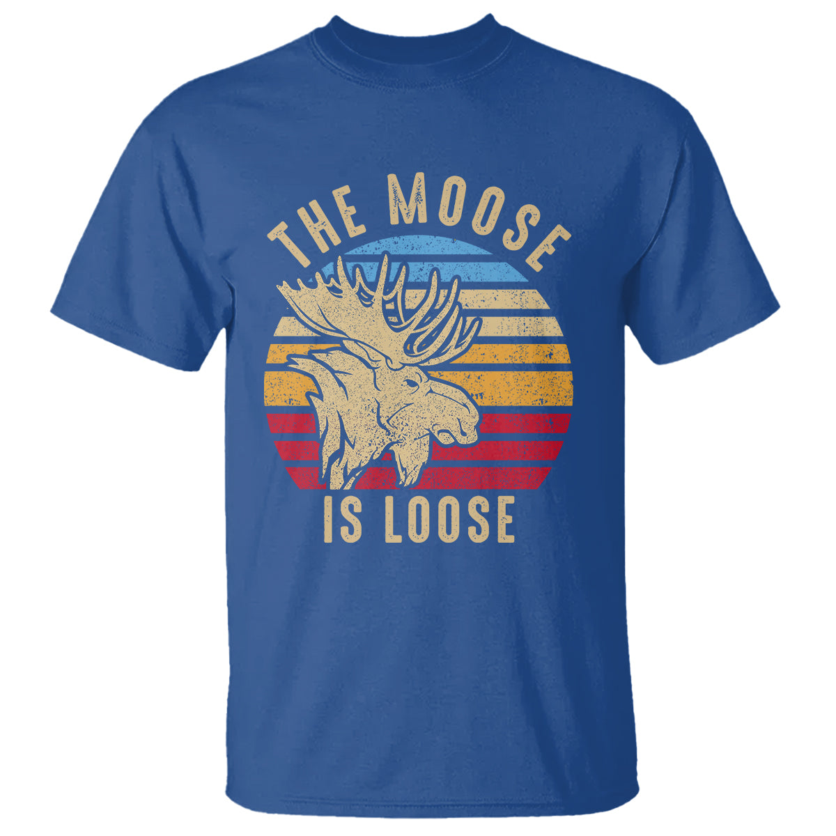 Funny Moose Lover T Shirt The Moose Is Loose Retro Vintage - Wonder Print Shop