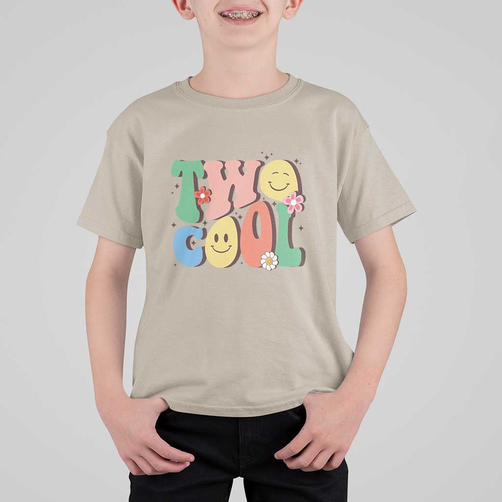 Second Birthday T Shirt For Kid Two Cool Gift 2 Years Old Retro Groovy - Wonder Print Shop