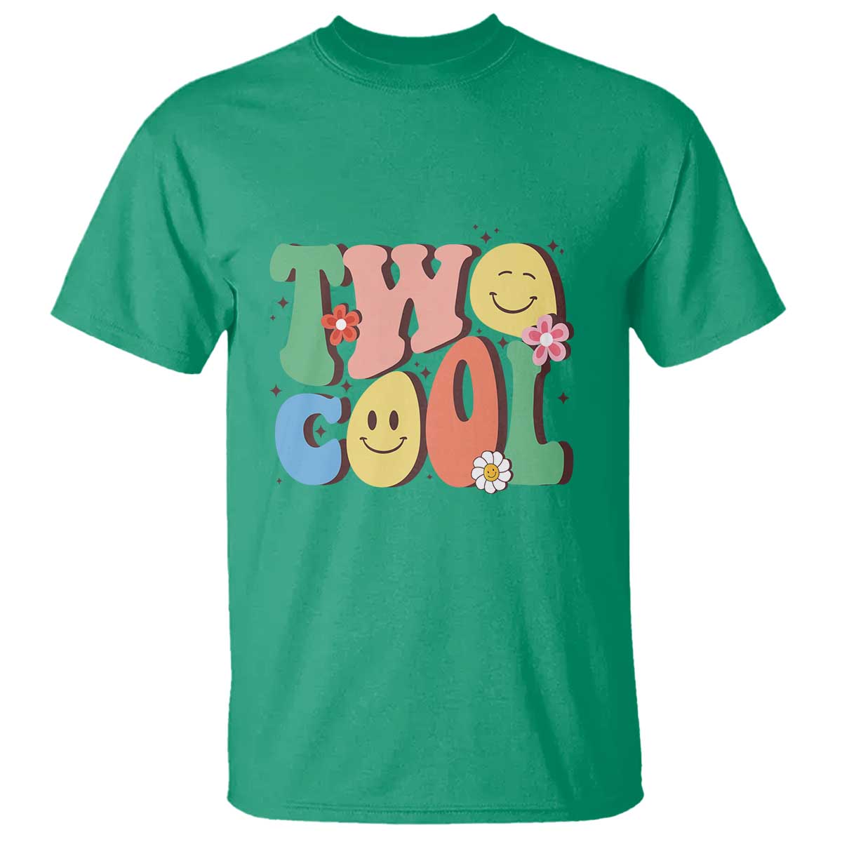 Second Birthday T Shirt Two Cool Gift 2 Years Old Retro Groovy - Wonder Print Shop