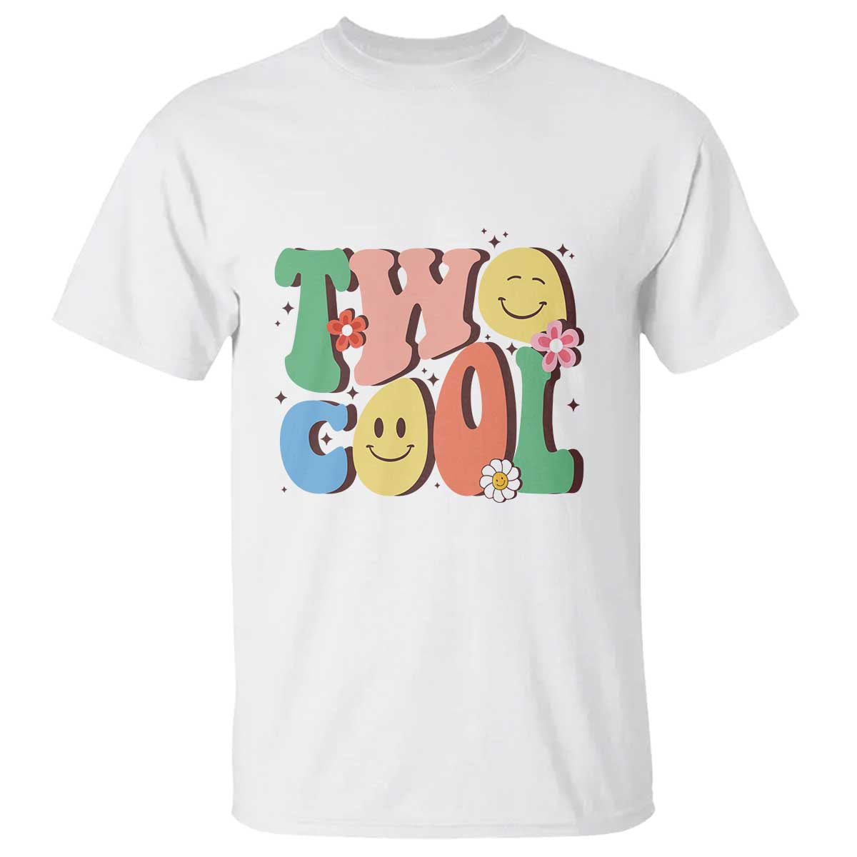 Second Birthday T Shirt Two Cool Gift 2 Years Old Retro Groovy - Wonder Print Shop