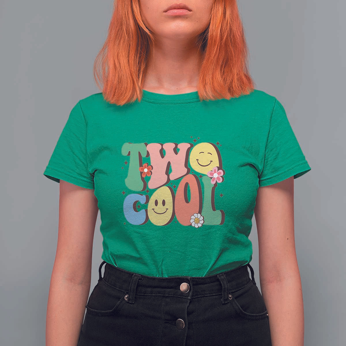 Second Birthday T Shirt For Women Two Cool Gift 2 Years Old Retro Groovy - Wonder Print Shop