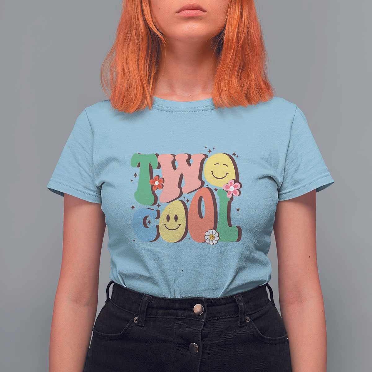 Second Birthday T Shirt For Women Two Cool Gift 2 Years Old Retro Groovy - Wonder Print Shop