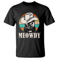 Cat Lover T Shirt Meowdy Funny Howdy Retro Vintage Cowboy Hat - Wonder Print Shop