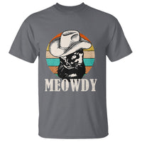Cat Lover T Shirt Meowdy Funny Howdy Retro Vintage Cowboy Hat - Wonder Print Shop