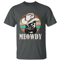 Cat Lover T Shirt Meowdy Funny Howdy Retro Vintage Cowboy Hat - Wonder Print Shop