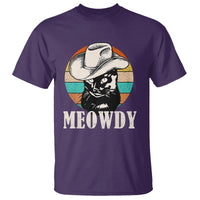 Cat Lover T Shirt Meowdy Funny Howdy Retro Vintage Cowboy Hat - Wonder Print Shop