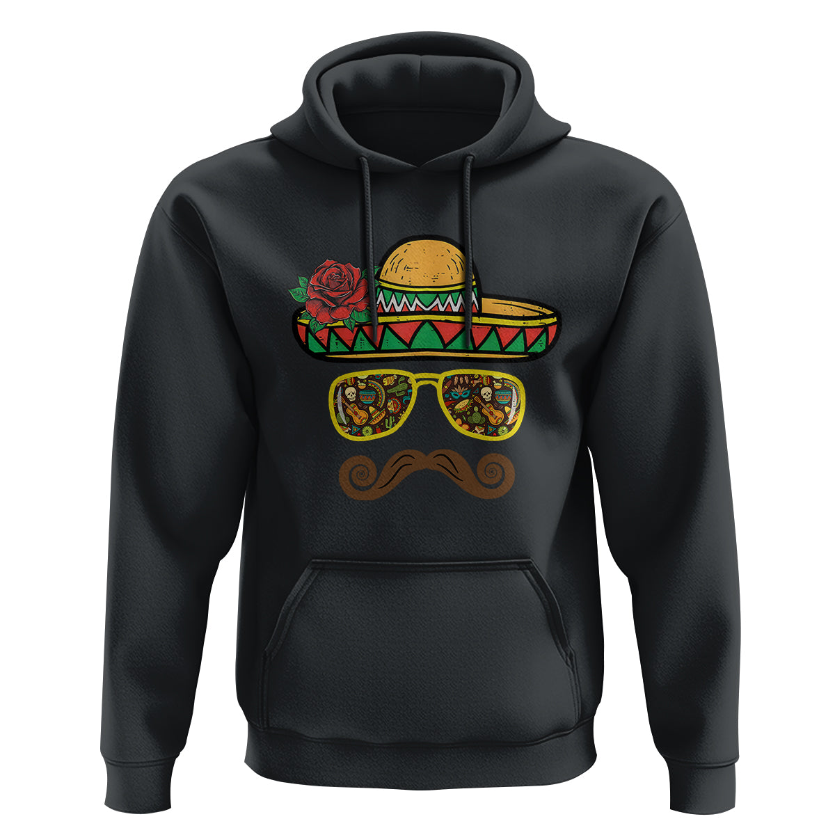 Cinco De Mayo Hoodie Funny Sombrero Face Fiesta Party Mexico Costume - Wonder Print Shop